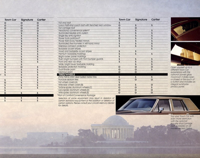 1987 Lincoln Town Car Brochure Page 8